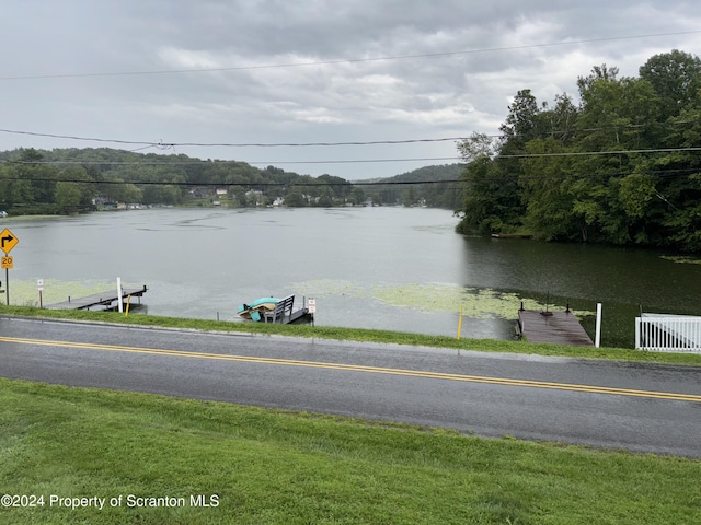 water view with a boat dock