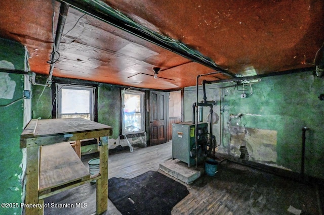 126-128 S Rebecca Ave S, Scranton, PA 18504 - basement featuring wood finished floors and a heating unit
