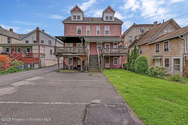 126-128 S Rebecca Ave S, Scranton, PA 18504 - townhome / multi-family property with stairway and a porch