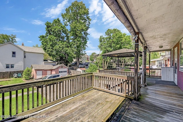 126-128 S Rebecca Ave S, Scranton, PA 18504 - wooden deck with a gazebo, a yard, and a residential view
