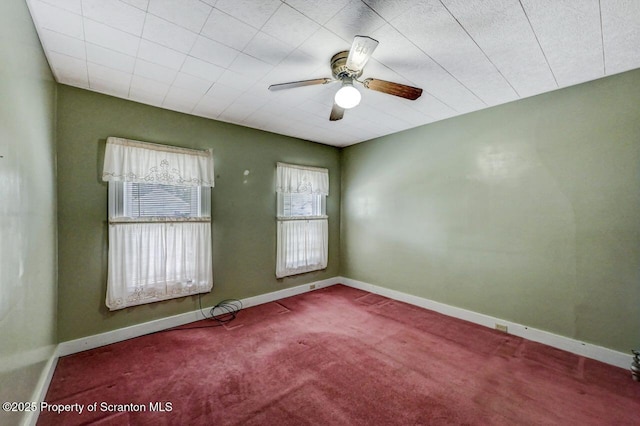 126-128 S Rebecca Ave S, Scranton, PA 18504 - spare room featuring ceiling fan, carpet, and baseboards