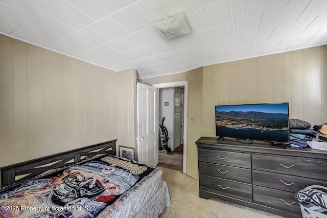 126-128 S Rebecca Ave S, Scranton, PA 18504 - bedroom with light colored carpet and wood walls