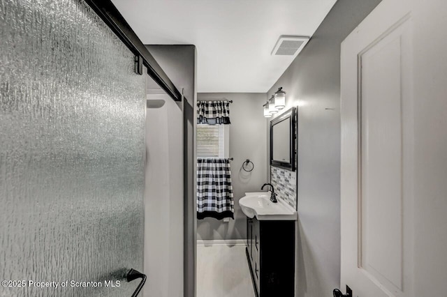 126-128 S Rebecca Ave S, Scranton, PA 18504 - bathroom with vanity and a shower