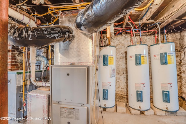 utility room with electric water heater