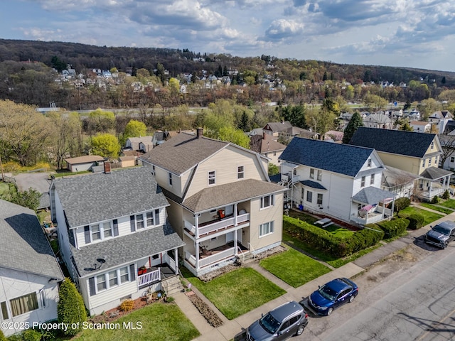 bird's eye view with a residential view