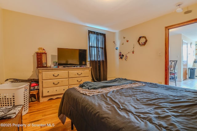 bedroom featuring light wood-type flooring
