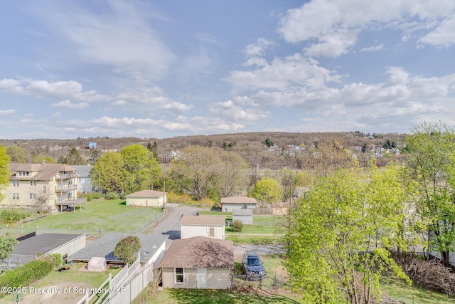 aerial view featuring a residential view