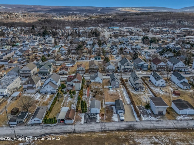 aerial view featuring a mountain view