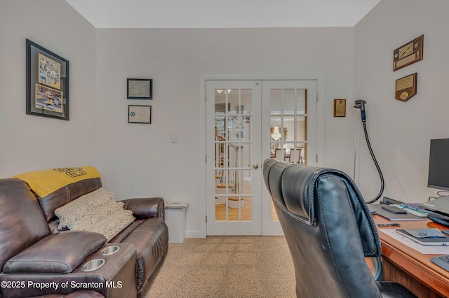 office space featuring french doors