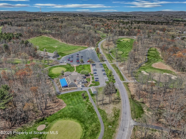 8 Eight Iron Dr, Mountaintop, PA 18707 - aerial overview of property's location featuring a local golf course and a forest