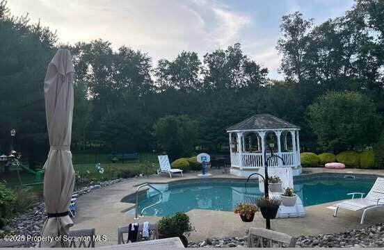 8 Eight Iron Dr, Mountaintop, PA 18707 - swimming pool featuring a gazebo and a patio area