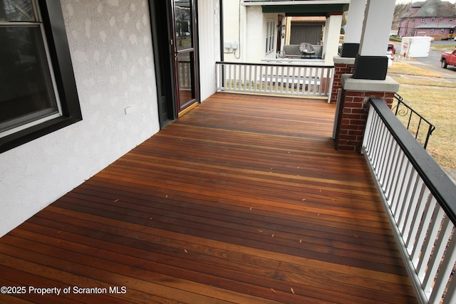 deck featuring a porch