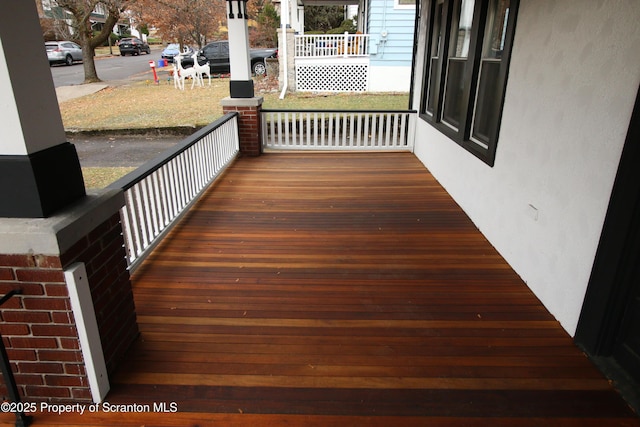 deck with a porch