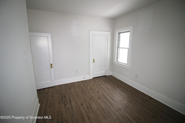 empty room featuring dark wood-type flooring