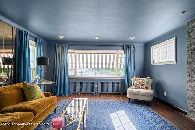 805 E Mountain Rd, Scranton, PA 18505 - living area with radiator, wood finished floors, and plenty of natural light