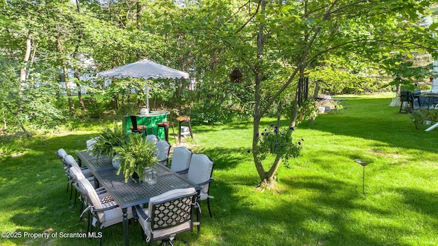 805 E Mountain Rd, Scranton, PA 18505 - view of green lawn with outdoor dining space