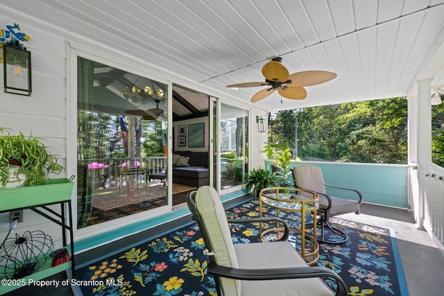 805 E Mountain Rd, Scranton, PA 18505 - sunroom / solarium with a ceiling fan
