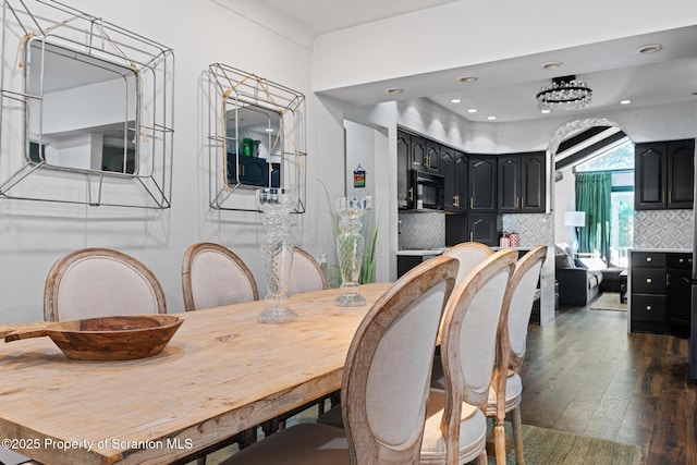805 E Mountain Rd, Scranton, PA 18505 - dining area featuring dark wood-style floors and recessed lighting
