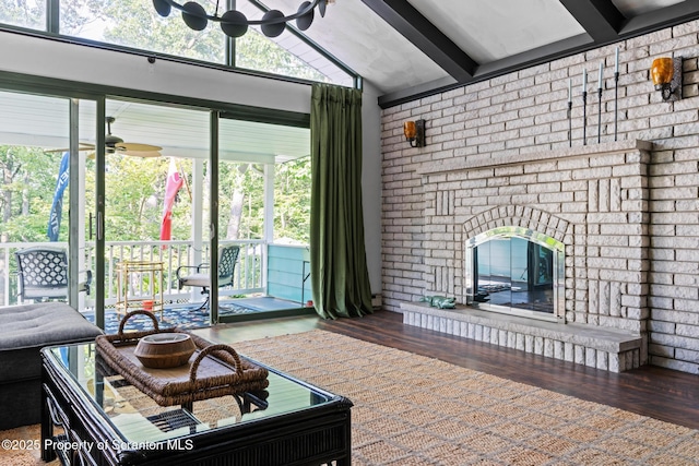 805 E Mountain Rd, Scranton, PA 18505 - living room featuring wood finished floors, plenty of natural light, and ceiling fan