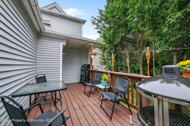 2211 Myrtle St, Scranton, PA 18510 - wooden deck featuring a grill