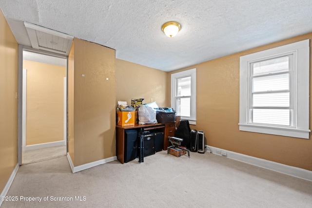 2211 Myrtle St, Scranton, PA 18510 - office area featuring carpet floors and a textured ceiling