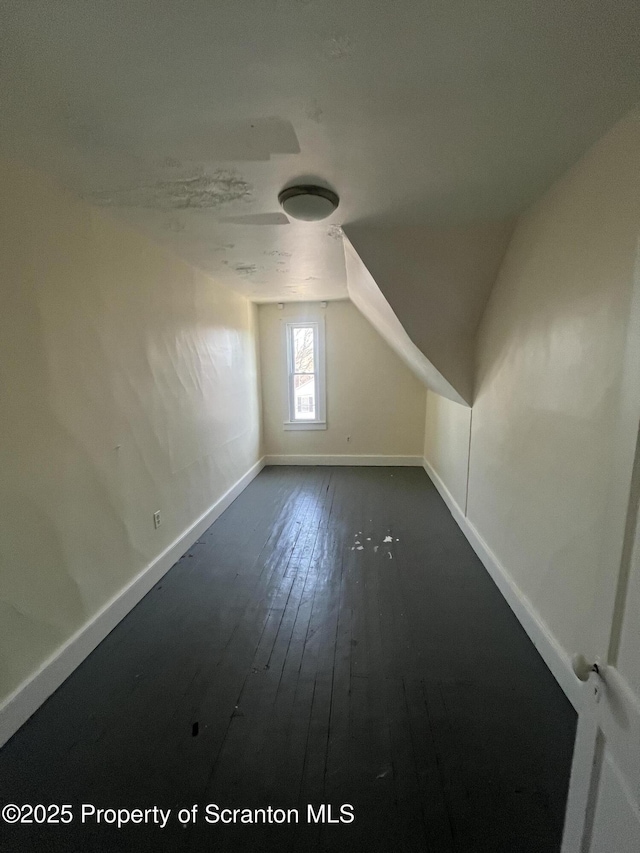 1353 Capouse 1351, Scranton, PA 18510 - additional living space featuring dark wood-style flooring, baseboards, and vaulted ceiling