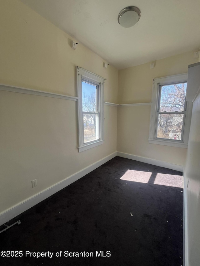 1353 Capouse 1351, Scranton, PA 18510 - spare room with plenty of natural light, baseboards, and dark carpet
