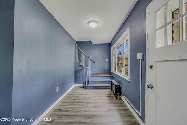 826 Moltke Ave, Scranton, PA 18505 - entrance foyer with wood finished floors and stairway