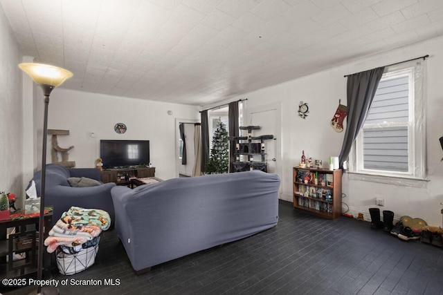 living area featuring wood finished floors