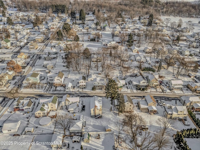 view of snowy aerial view