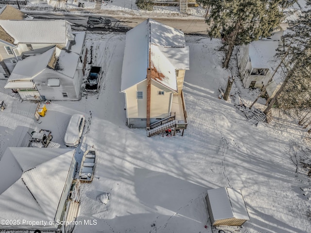 view of snowy aerial view