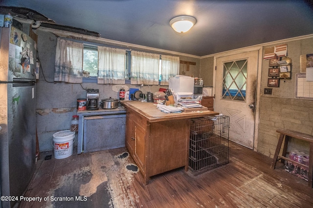 home office featuring dark hardwood / wood-style floors