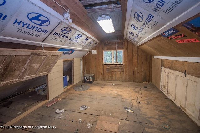 view of unfinished attic