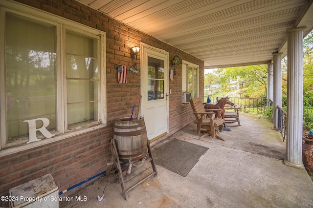 view of patio with a porch