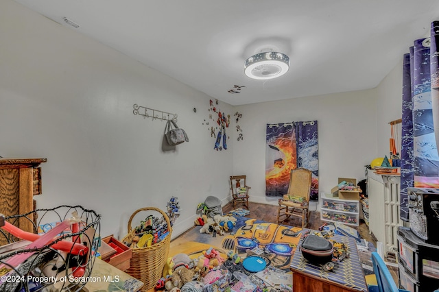 interior space with hardwood / wood-style floors