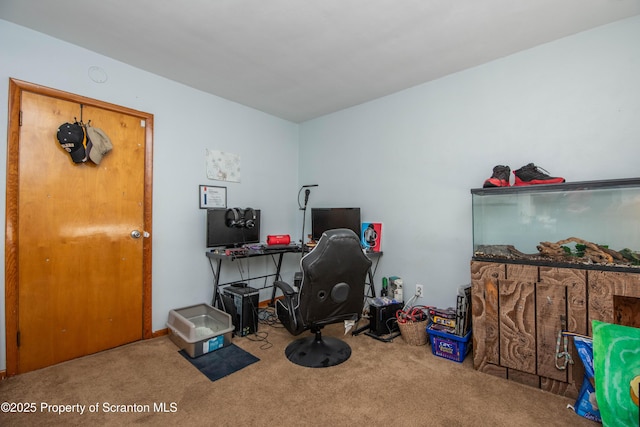 view of carpeted office space
