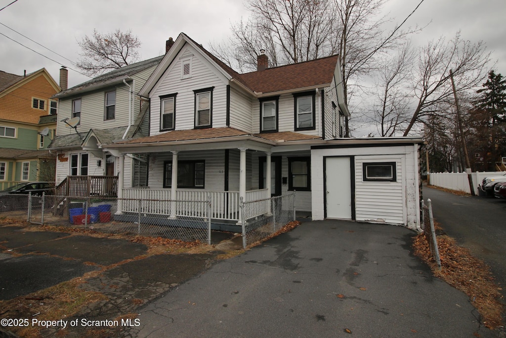 view of front of property with a porch