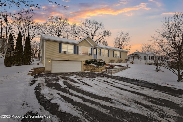 view of front of house with a garage