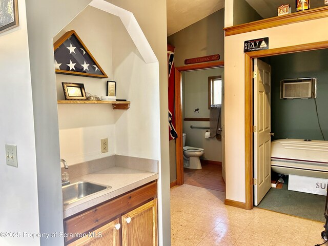 4886 State Route 11, Hop Bottom, PA 18824 - bathroom featuring tile patterned floors, toilet, vanity, and baseboards