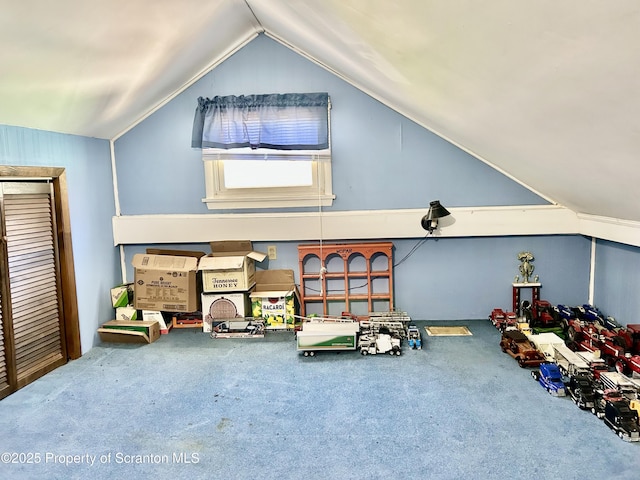 4886 State Route 11, Hop Bottom, PA 18824 - game room featuring carpet and vaulted ceiling