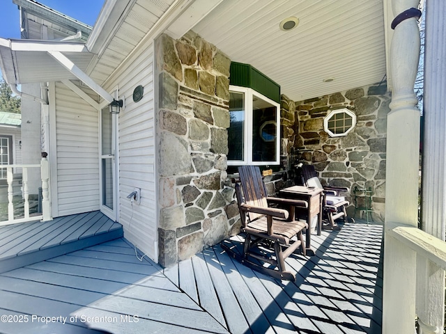 4886 State Route 11, Hop Bottom, PA 18824 - wooden terrace featuring covered porch