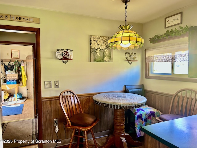 4886 State Route 11, Hop Bottom, PA 18824 - dining space with wood walls and a wainscoted wall