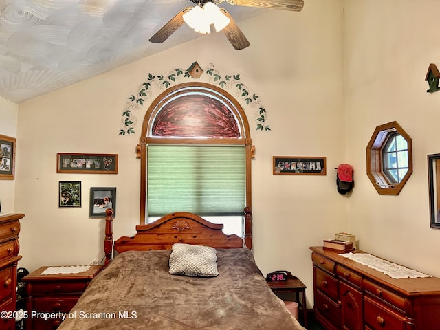 4886 State Route 11, Hop Bottom, PA 18824 - bedroom with a ceiling fan and vaulted ceiling