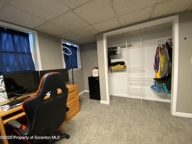 office area with carpet floors