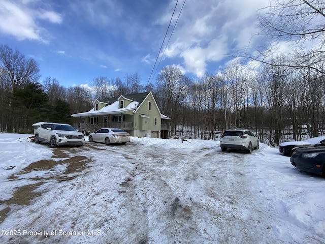 view of snow covered exterior