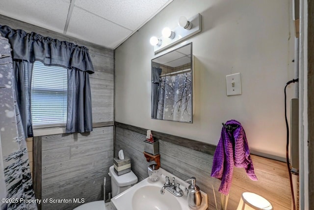 1223 Eynon St 1221, Scranton, PA 18504 - bathroom featuring a sink, a shower with shower curtain, and toilet