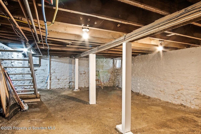 316 Sibley Ave, Old Forge, PA 18518 - unfinished below grade area featuring stairs