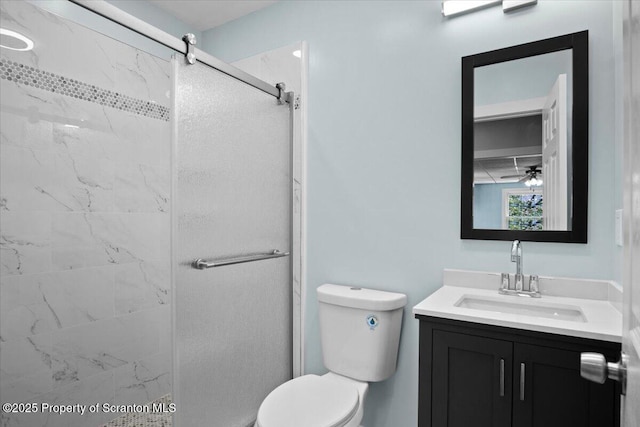 316 Sibley Ave, Old Forge, PA 18518 - full bath with a shower stall, toilet, and vanity