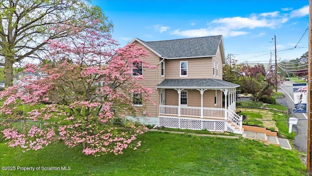 316 Sibley Ave, Old Forge, PA 18518 - view of front of property featuring covered porch and a shingled roof