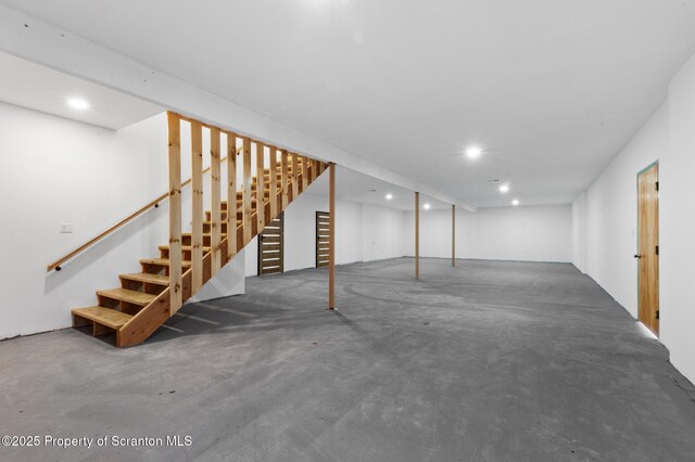 203 Red Oak Dr, Olyphant, PA 18447 - finished basement featuring recessed lighting and stairs